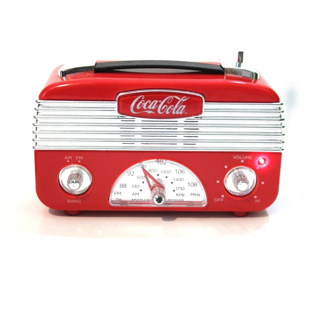 Coca-Cola Vintage Style Am/FM Mini Radio Retro Red Collectible 6